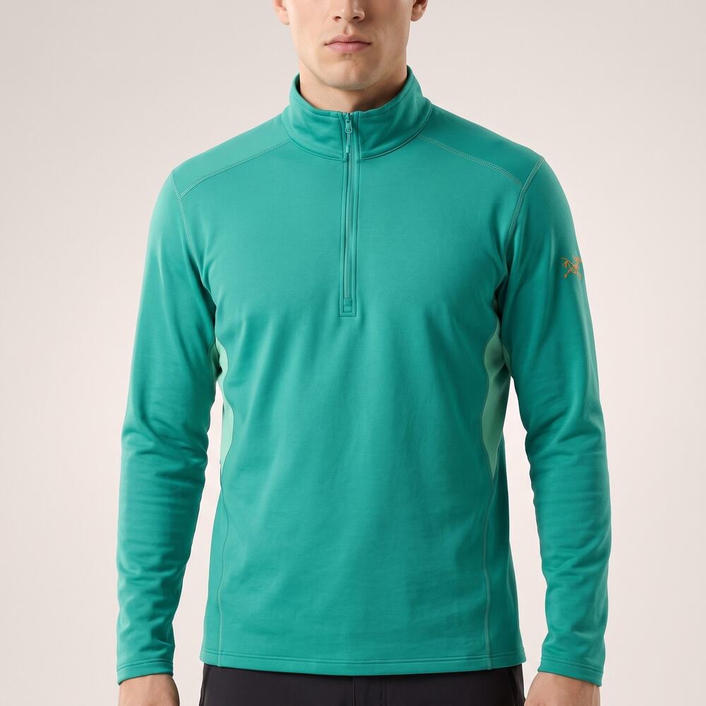Arc'teryx Men's 1/4 Zip Pullover Base Layer Teal Green Hiking Athletic XL